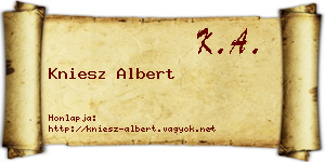 Kniesz Albert névjegykártya